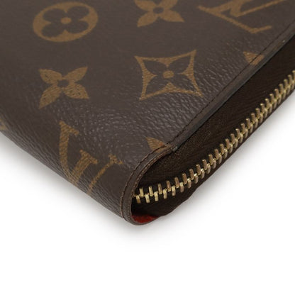 Louis Vuitton Monogram Zippy Wallet Round Zipper Long Wallet Coquelicot Red
