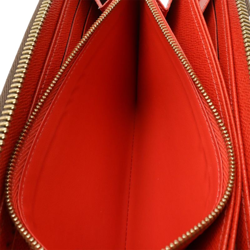 Louis Vuitton Monogram Zippy Wallet Round Zipper Long Wallet Coquelicot Red