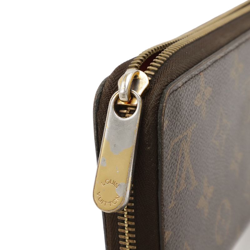 Louis Vuitton Monogram Zippy Wallet Round Zipper Long Wallet Coquelicot Red