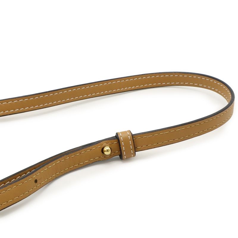 Loewe Anagram Gate Double Zip Pouch Pochette Shoulder Bag Leather Glazed Light