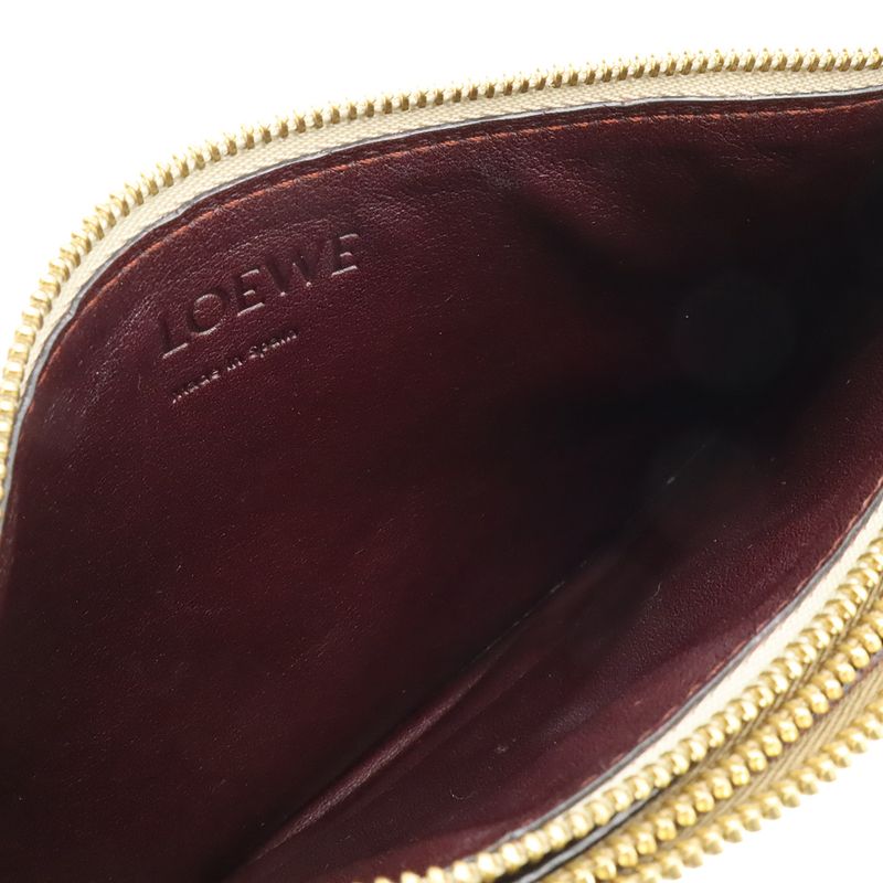 Loewe Anagram Gate Double Zip Pouch Pochette Shoulder Bag Leather Glazed Light
