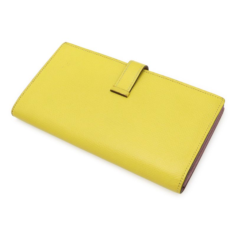 Hermes Bearn Souffle Verso Bifold Long Wallet Bifold Wallet Bicolor Vaux Epson