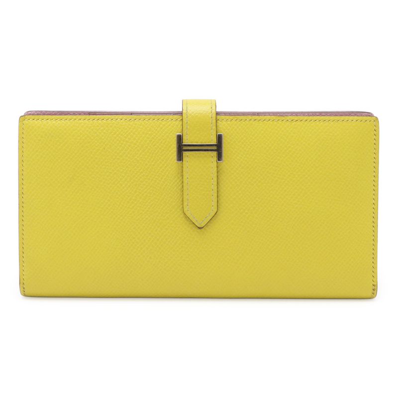 Hermes Bearn Souffle Verso Bifold Long Wallet Bifold Wallet Bicolor Vaux Epson