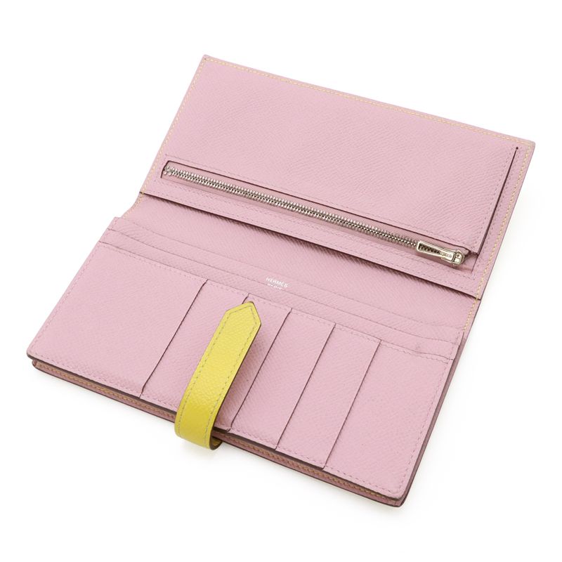 Hermes Bearn Souffle Verso Bifold Long Wallet Bifold Wallet Bicolor Vaux Epson