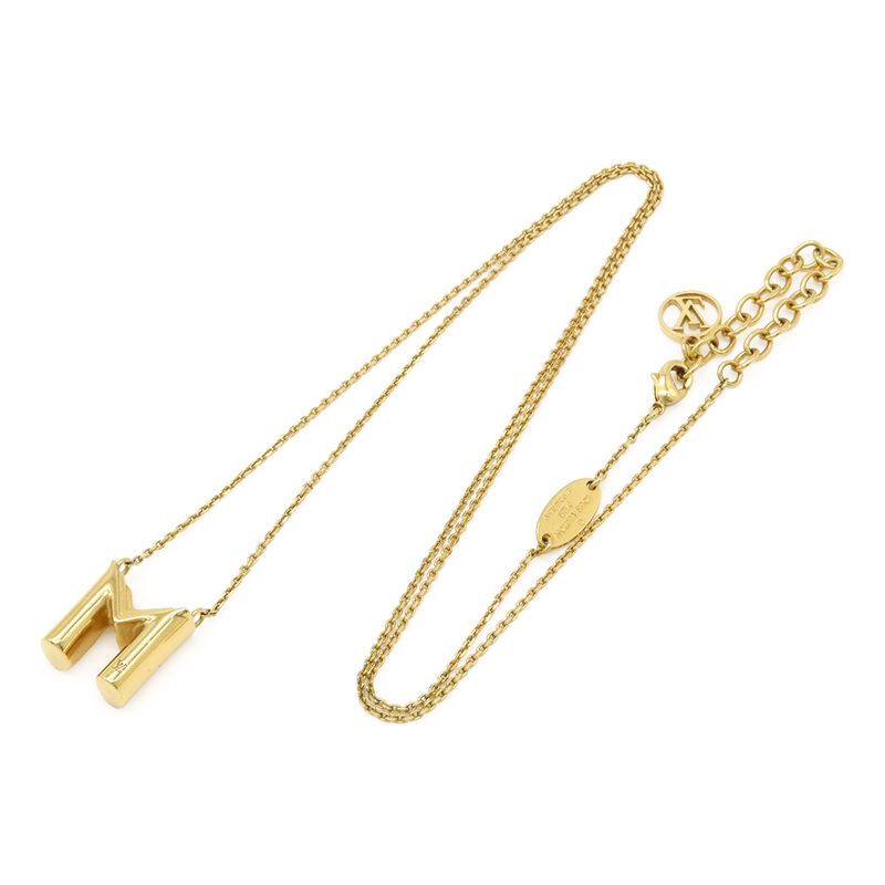 Louis Vuitton Necklace Lv&me M Initial Alphabet Pendant GP Gold M61068