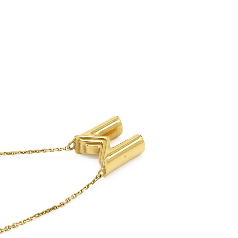 Louis Vuitton Necklace Lv&me M Initial Alphabet Pendant GP Gold M61068