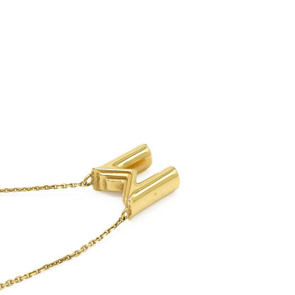 Louis Vuitton Necklace Lv&me M Initial Alphabet Pendant GP Gold M61068
