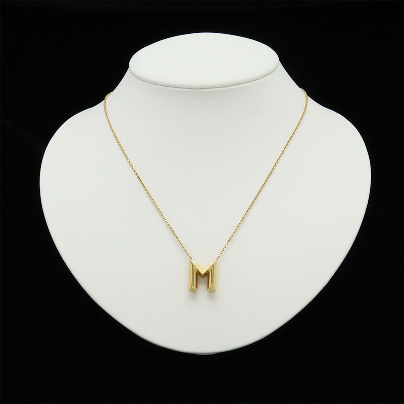 Louis Vuitton Necklace Lv&me M Initial Alphabet Pendant GP Gold M61068