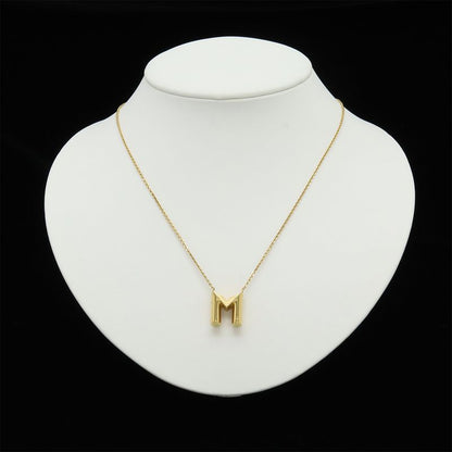 Louis Vuitton Necklace Lv&me M Initial Alphabet Pendant GP Gold M61068