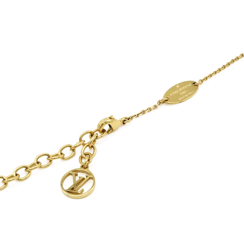 Louis Vuitton Necklace Lv&me M Initial Alphabet Pendant GP Gold M61068