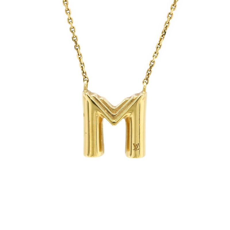 Louis Vuitton Necklace Lv&me M Initial Alphabet Pendant GP Gold M61068
