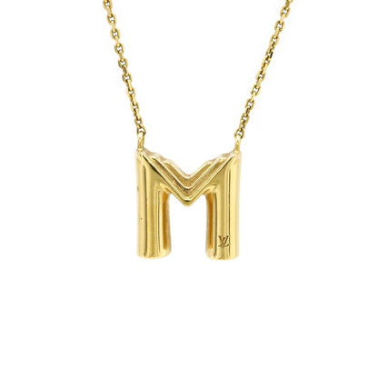 Louis Vuitton Necklace Lv&me M Initial Alphabet Pendant GP Gold M61068