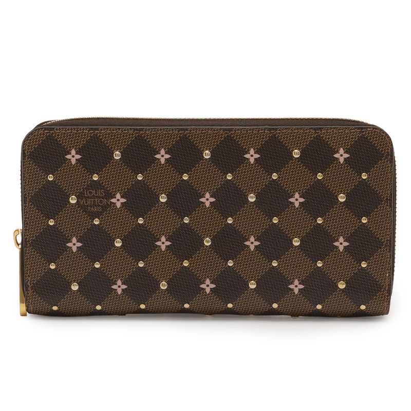 Louis Vuitton Damier Zippy Wallet Round Zipper Long Wallet Monogram Flower