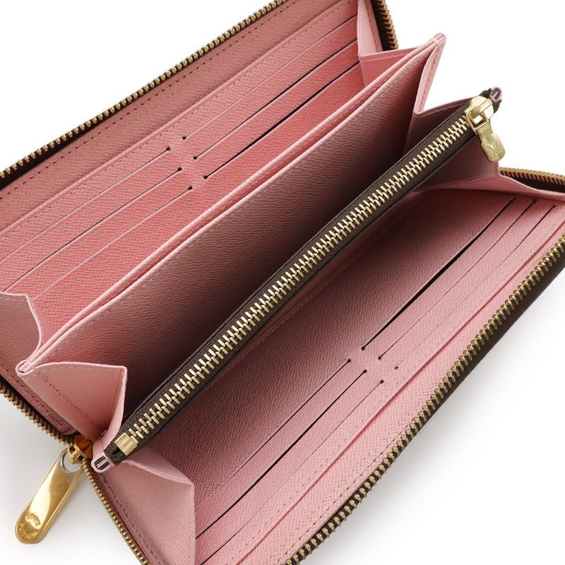 Louis Vuitton Damier Zippy Wallet Round Zipper Long Wallet Monogram Flower