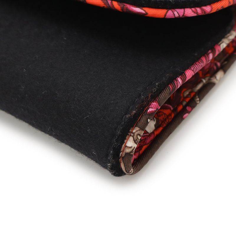 Hermes Silk Quinn Jewelry Pouch Multi Pouch Accessory Case Small Pouch Felt