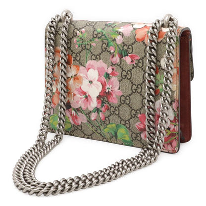 Gucci Dionysus GG Blooms Chain Bag Shoulder Bag Taiga Head PVC Suede Beige