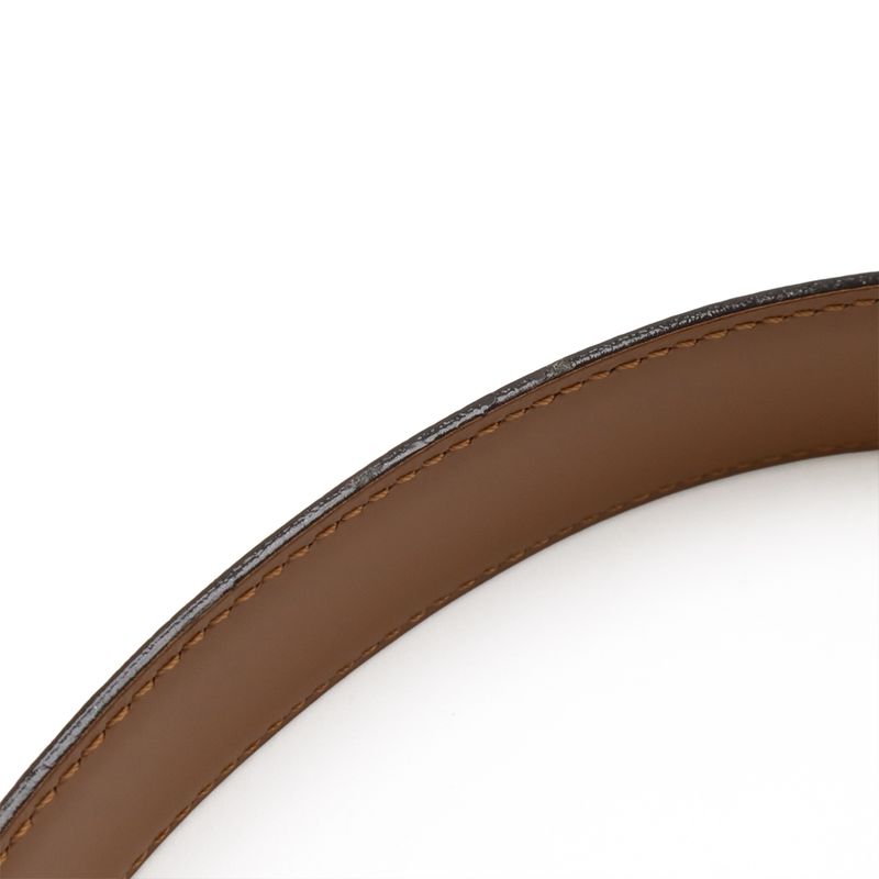 Bvlgari Logo Square Buckle Belt Leather Light Brown Gold Hardware Actual Size