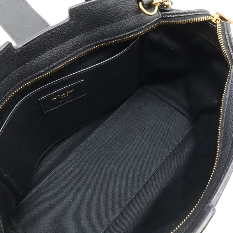 Saint Laurent Paris YSL Baby Downtown Handbag 2way Shoulder Bag Leather Black
