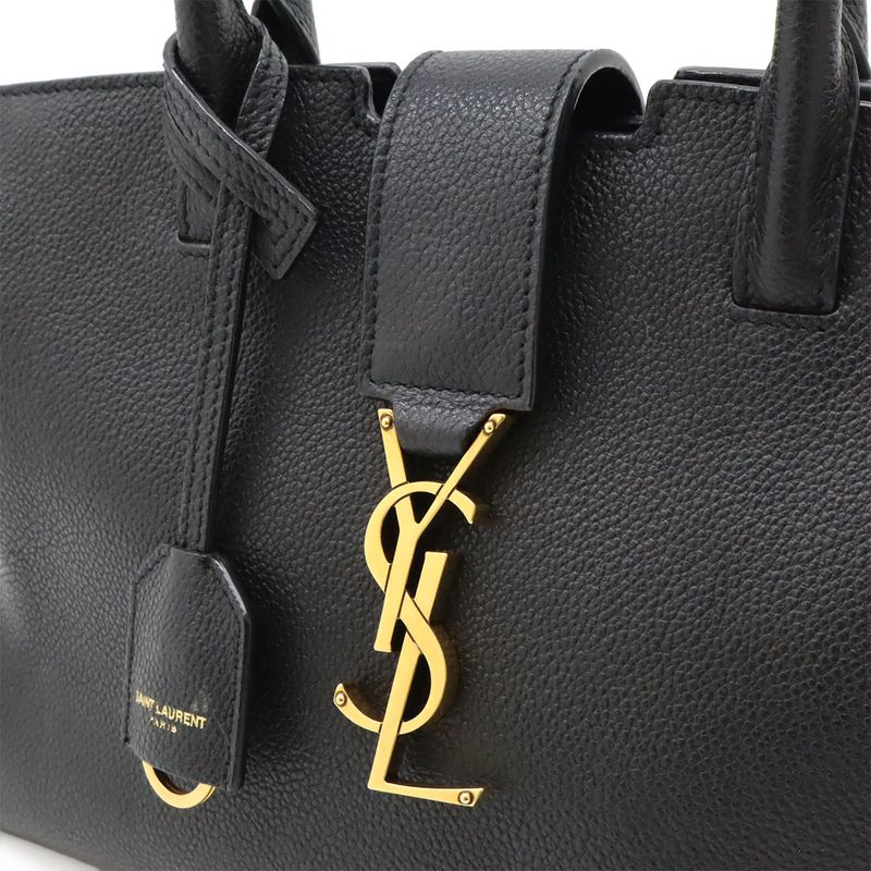 Saint Laurent Paris YSL Baby Downtown Handbag 2way Shoulder Bag Leather Black