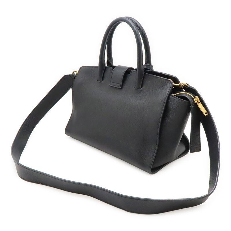 Saint Laurent Paris YSL Baby Downtown Handbag 2way Shoulder Bag Leather Black