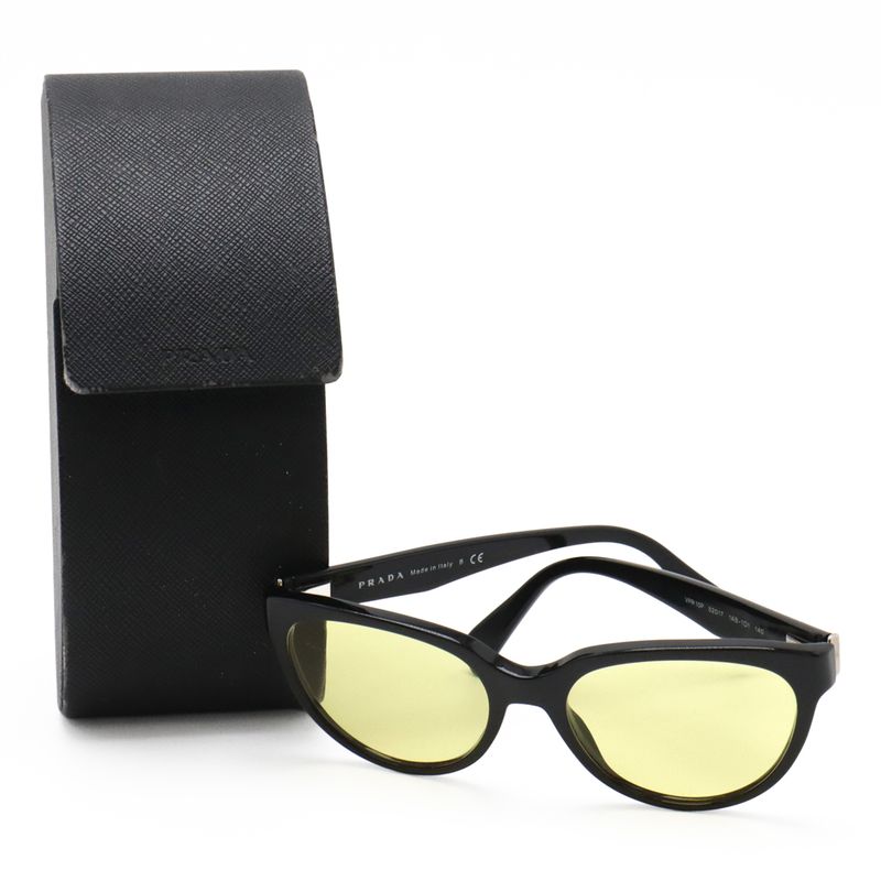 Prada Sunglass Es Eyewear Cat Eye Clear Yellow Black Silver Hardware 52?17 Vpr10p