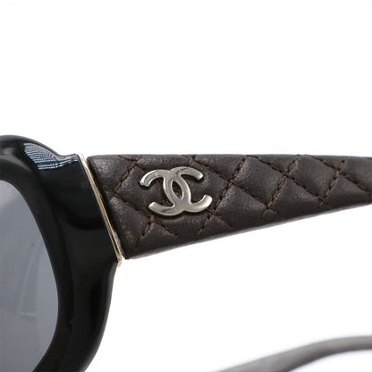 Chanel Coco Matelasse Sunglass Es Eyewear Leather Smo Cles Nz Black Brown Silver