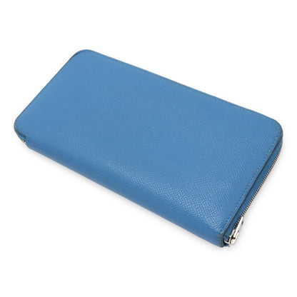Hermes Azap Long Silk Inn Round Zipper Long Wallet Vaux Epson Leather Blue