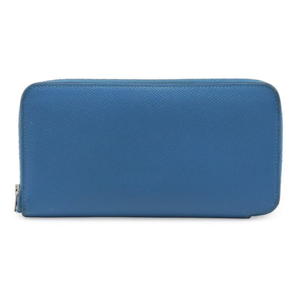 Hermes Azap Long Silk Inn Round Zipper Long Wallet Vaux Epson Leather Blue