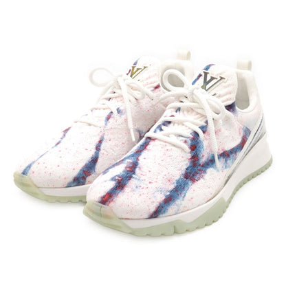 Louis Vuitton Vnr Line Sneakers Fabric White Blue Pink #7 1 2 Size Approx 26cm