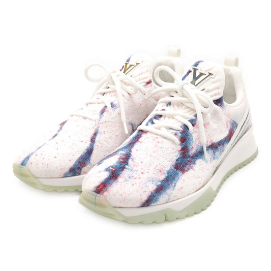 Louis Vuitton Vnr Line Sneakers Fabric White Blue Pink #7 1 2 Size Approx 26cm