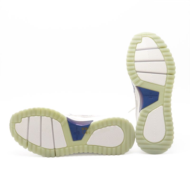 Louis Vuitton Vnr Line Sneakers Fabric White Blue Pink #7 1 2 Size Approx 26cm