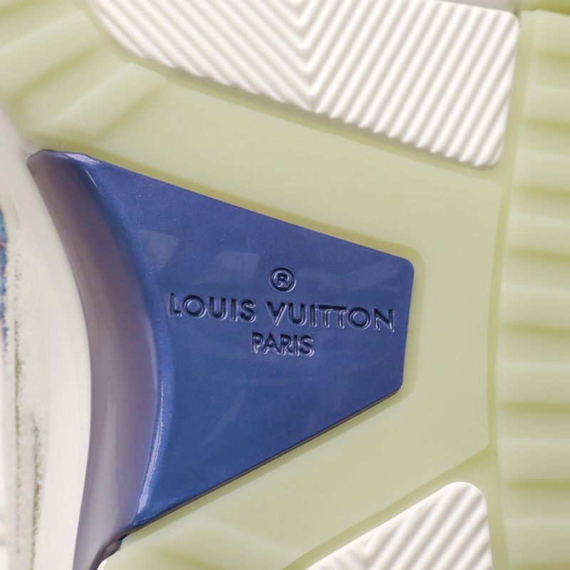 Louis Vuitton Vnr Line Sneakers Fabric White Blue Pink #7 1 2 Size Approx 26cm