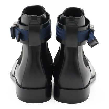 Louis Vuitton Ankle Belt Side Gore Short Boots Men's Black Blue #8 1 2 27.5cm