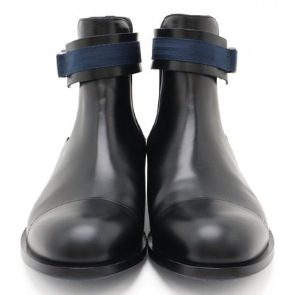 Louis Vuitton Ankle Belt Side Gore Short Boots Men's Black Blue #8 1 2 27.5cm