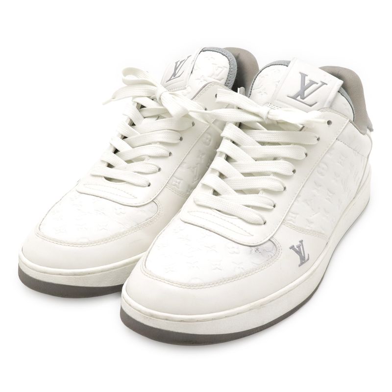 Louis Vuitton Rivoli Line Sneakers Low Cut Shoes Leather White #7 Size 26cm
