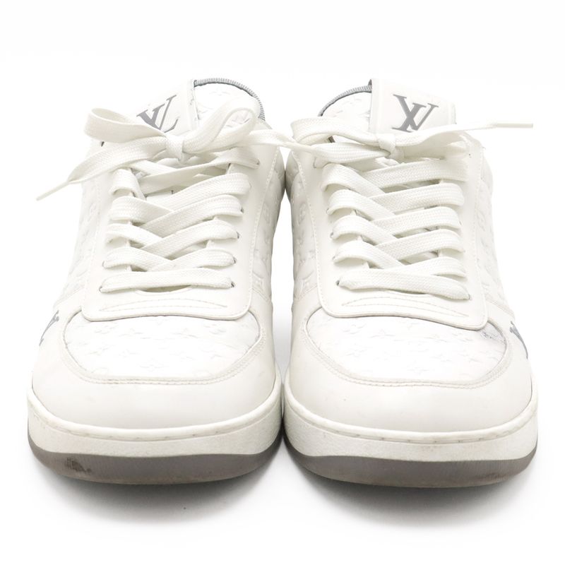 Louis Vuitton Rivoli Line Sneakers Low Cut Shoes Leather White #7 Size 26cm