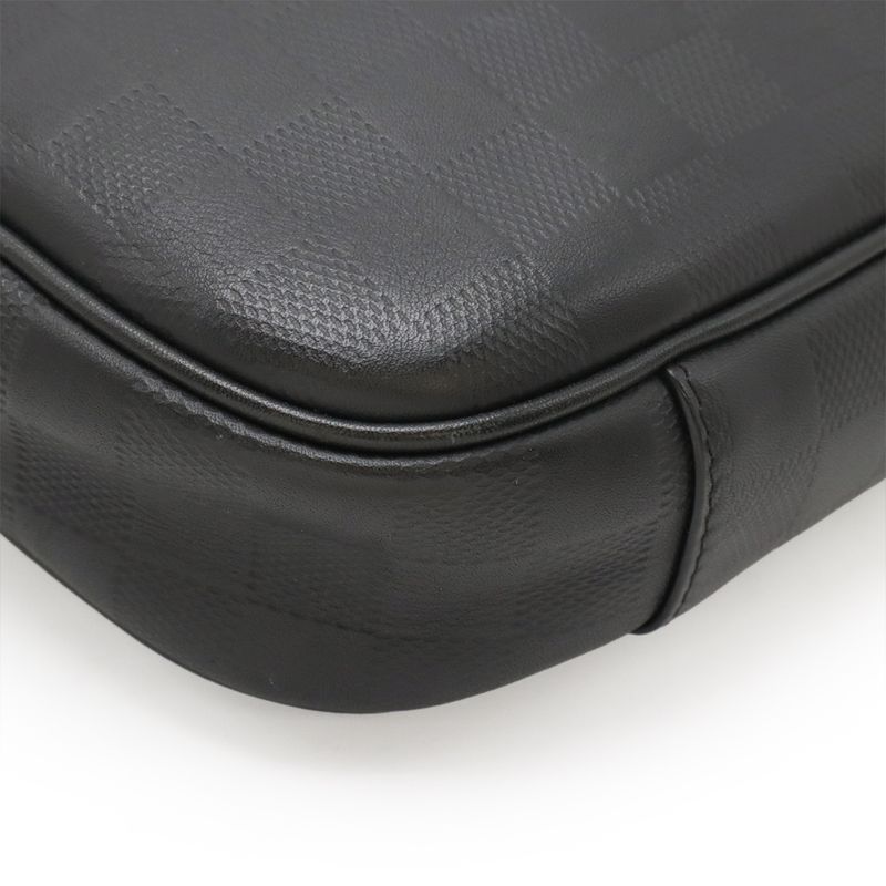 Louis Vuitton Damier Infini Ambler Body Bag Waist Bag 2way Leather Onyx Black