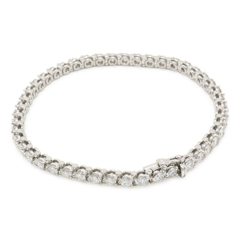 Cartier Tennis Bracelet Full Diamond Pt950 Platinum Silver 46pd Approx 4.3ct
