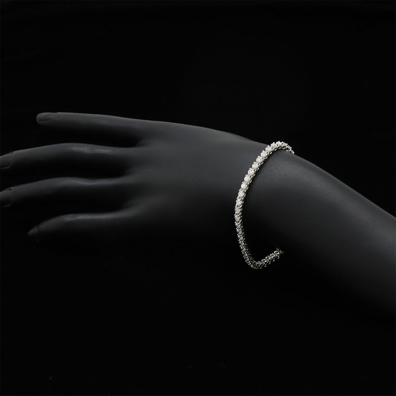 Cartier Tennis Bracelet Full Diamond Pt950 Platinum Silver 46pd Approx 4.3ct