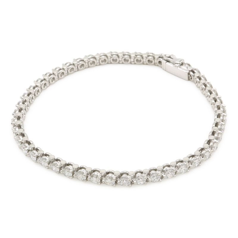Cartier Tennis Bracelet Full Diamond Pt950 Platinum Silver 46pd Approx 4.3ct