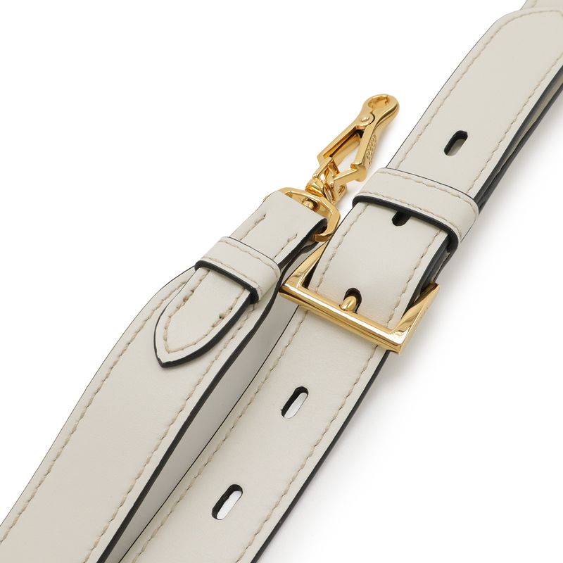 Prada Bibliotheque Tote Bag Shoulder Bag 2way City Calf Leather Talco Off White