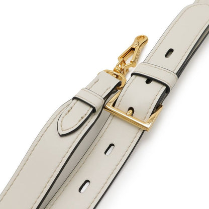 Prada Bibliotheque Tote Bag Shoulder Bag 2way City Calf Leather Talco Off White