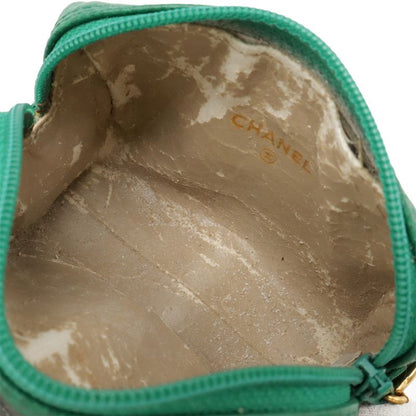Chanel Coco Mark Mini Pouch Multi Pouch Small Pouch Caviar Skin Leather Green