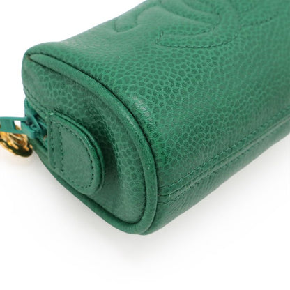 Chanel Coco Mark Mini Pouch Multi Pouch Small Pouch Caviar Skin Leather Green