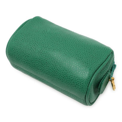 Chanel Coco Mark Mini Pouch Multi Pouch Small Pouch Caviar Skin Leather Green