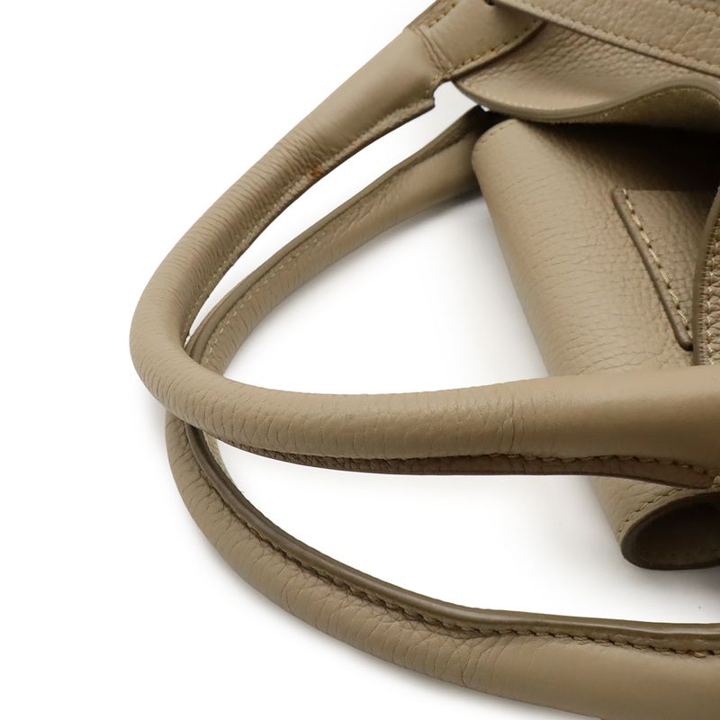 Celine Big Bag Small Handbag 2way Shoulder Bag Crossbody Leather Glazed Silver