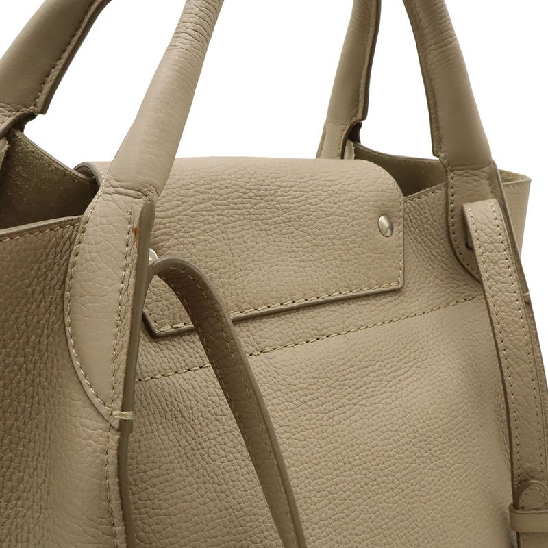 Celine Big Bag Small Handbag 2way Shoulder Bag Crossbody Leather Glazed Silver