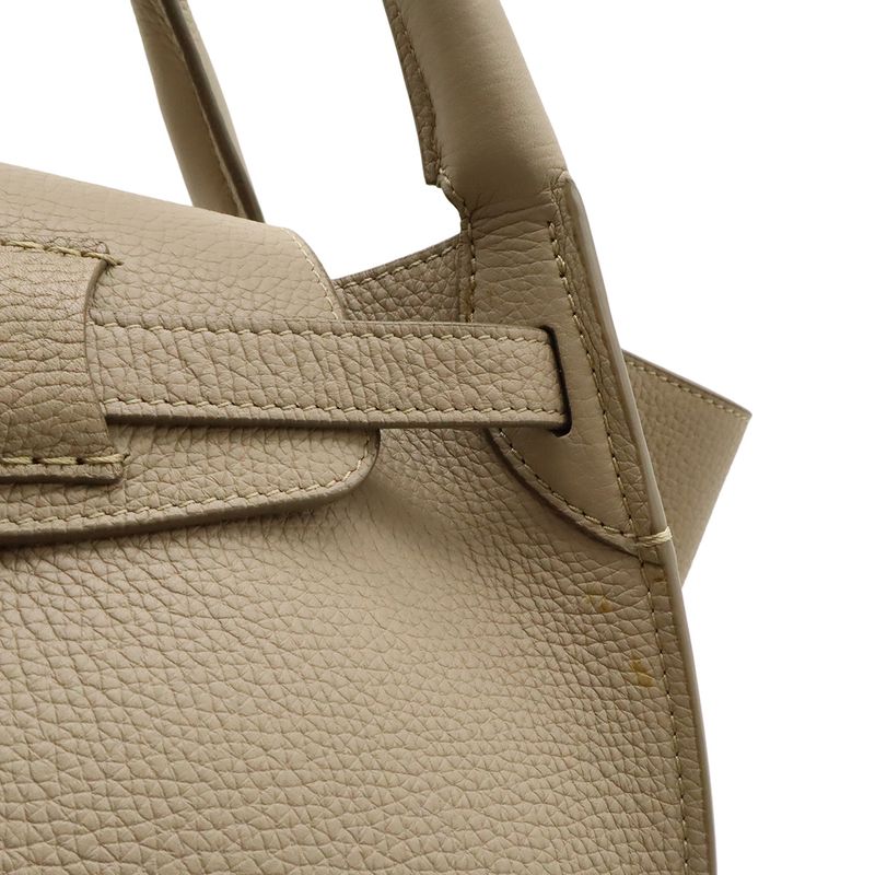 Celine Big Bag Small Handbag 2way Shoulder Bag Crossbody Leather Glazed Silver