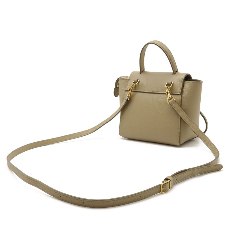 Celine Pico Belt Bag Handbag Mini Bag 2way Shoulder Bag Shoulder Leather Sand