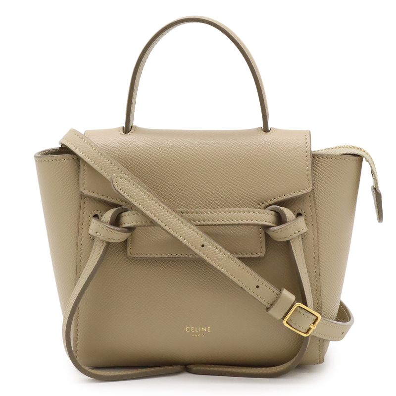 Celine Pico Belt Bag Handbag Mini Bag 2way Shoulder Bag Shoulder Leather Sand